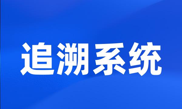 追溯系统