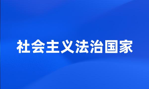 社会主义法治国家