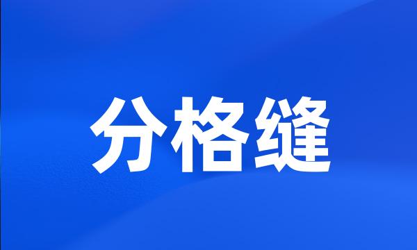 分格缝