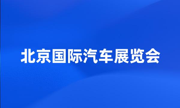 北京国际汽车展览会