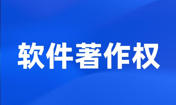 软件著作权