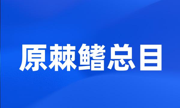 原棘鳍总目