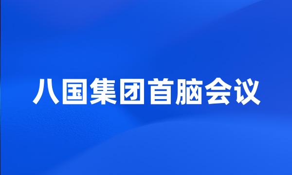 八国集团首脑会议