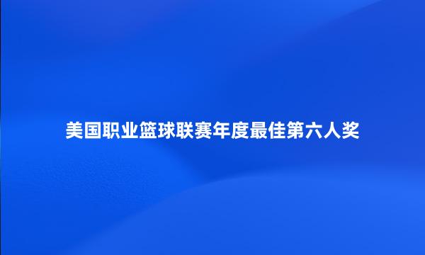 美国职业篮球联赛年度最佳第六人奖