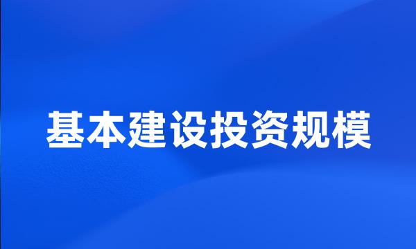 基本建设投资规模