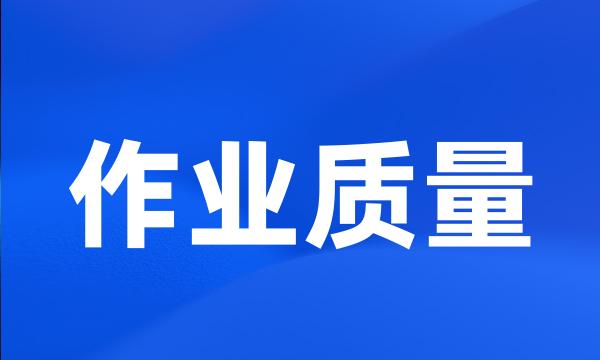 作业质量