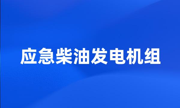 应急柴油发电机组