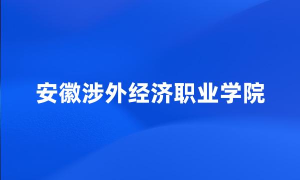 安徽涉外经济职业学院