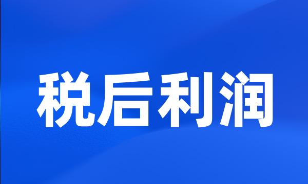 税后利润