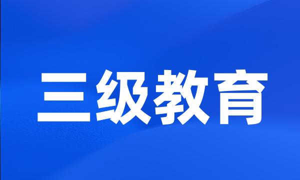 三级教育