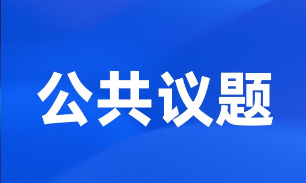 公共议题