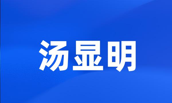 汤显明