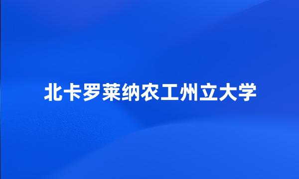 北卡罗莱纳农工州立大学