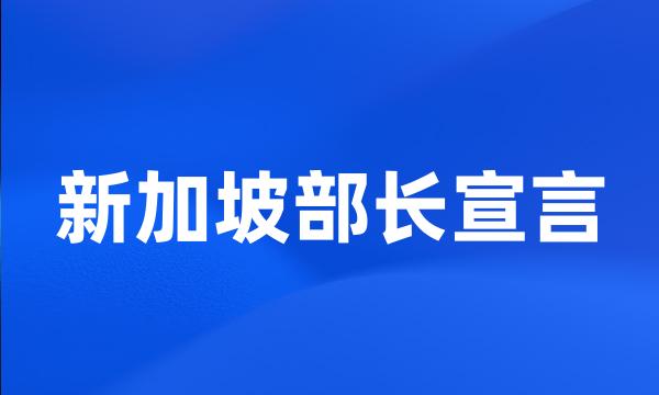 新加坡部长宣言