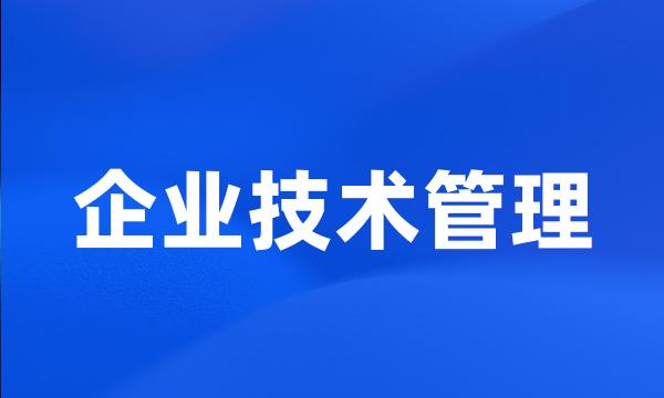 企业技术管理