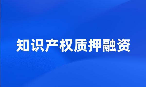 知识产权质押融资