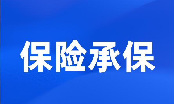 保险承保