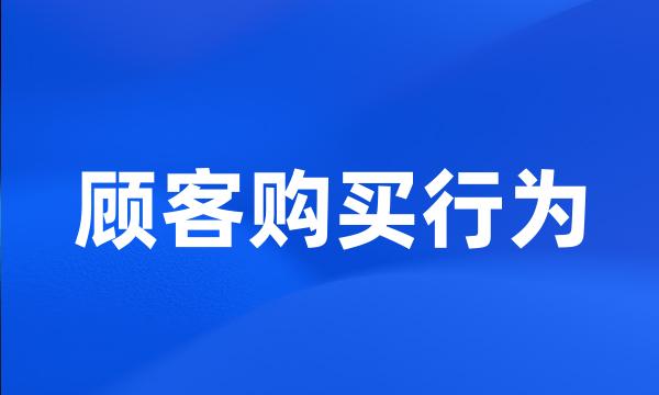 顾客购买行为