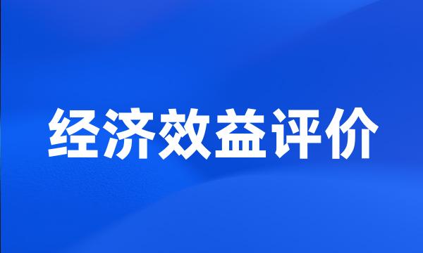 经济效益评价