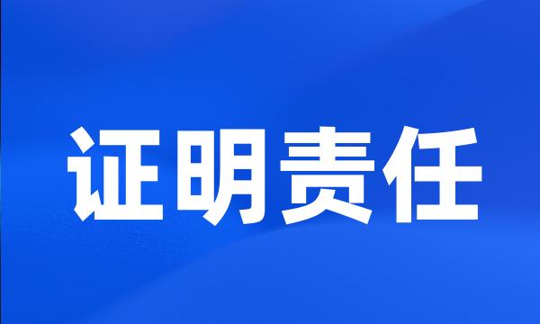 证明责任