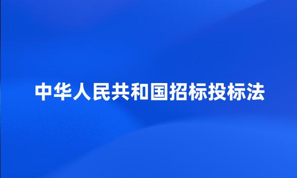 中华人民共和国招标投标法