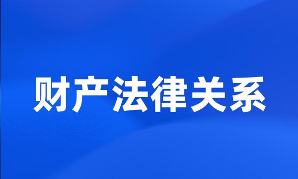 财产法律关系