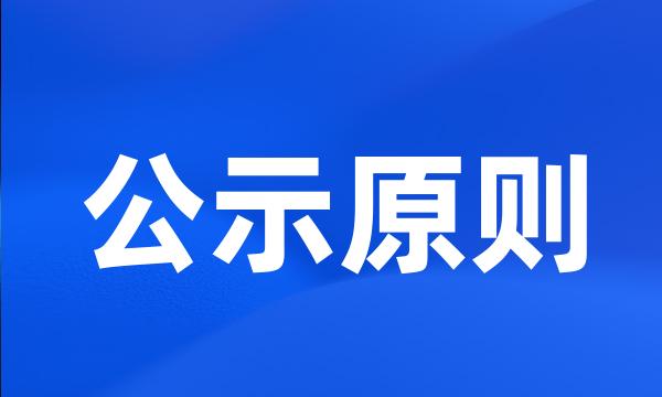 公示原则