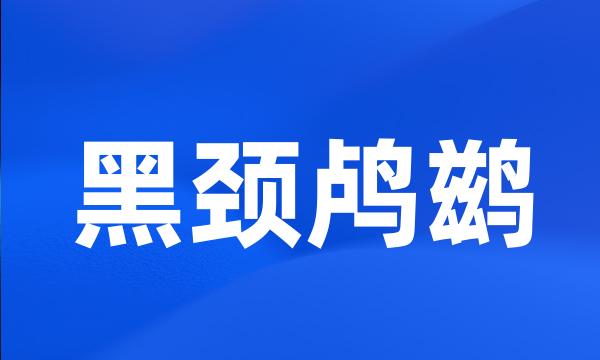 黑颈鸬鹚