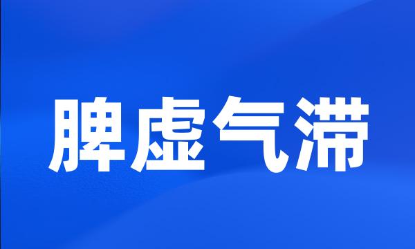 脾虚气滞