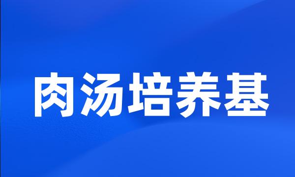 肉汤培养基