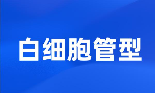 白细胞管型