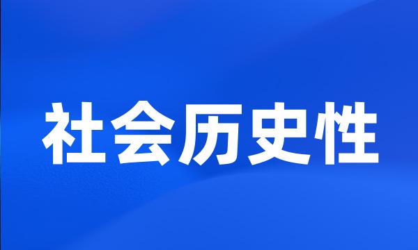 社会历史性