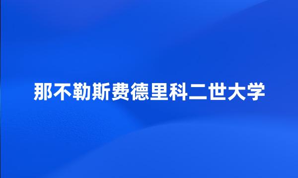 那不勒斯费德里科二世大学