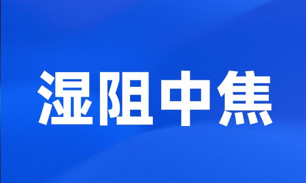 湿阻中焦