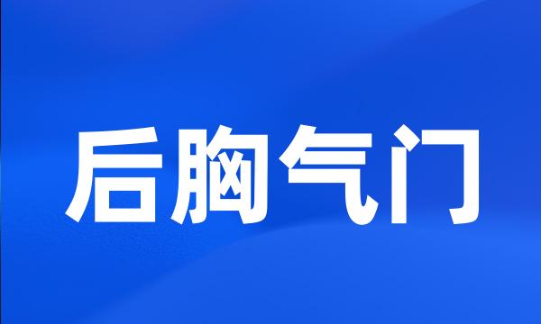 后胸气门