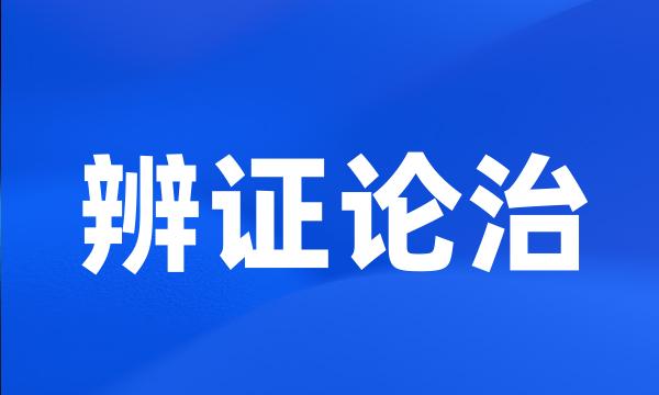 辨证论治