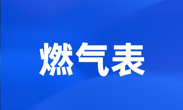 燃气表