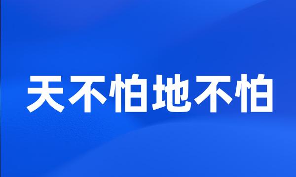 天不怕地不怕