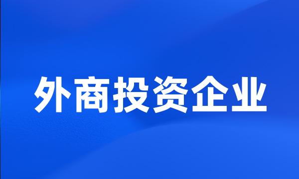 外商投资企业