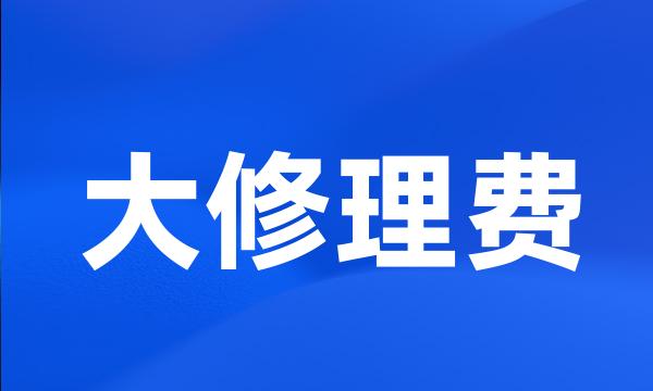 大修理费