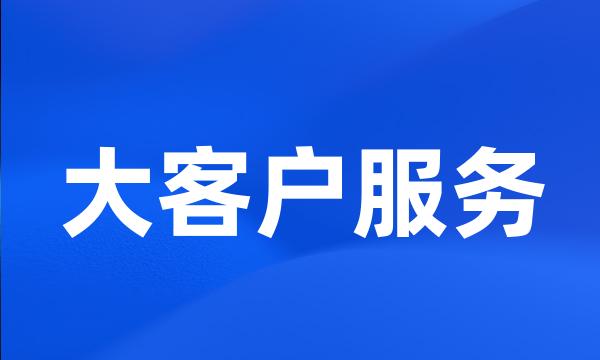 大客户服务