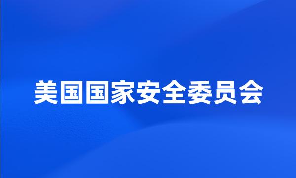 美国国家安全委员会