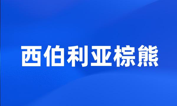 西伯利亚棕熊