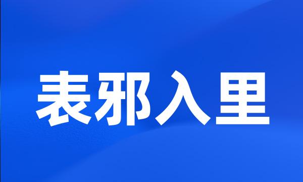 表邪入里