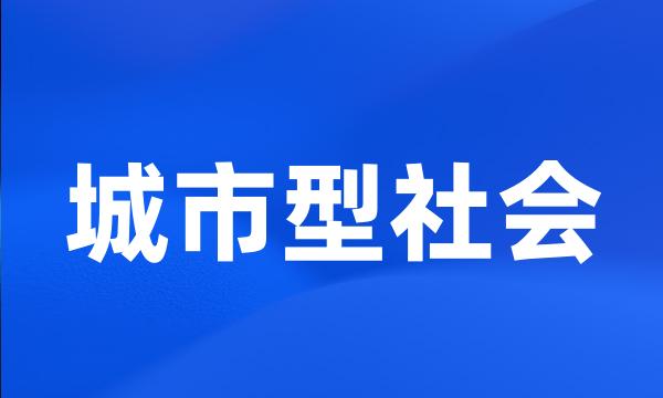 城市型社会