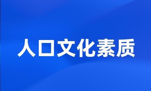 人口文化素质