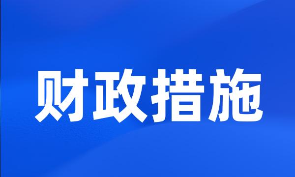 财政措施