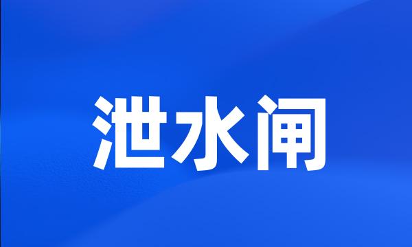 泄水闸