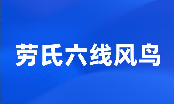 劳氏六线风鸟