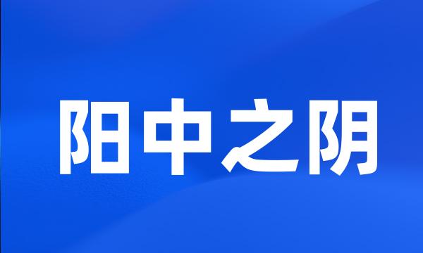 阳中之阴